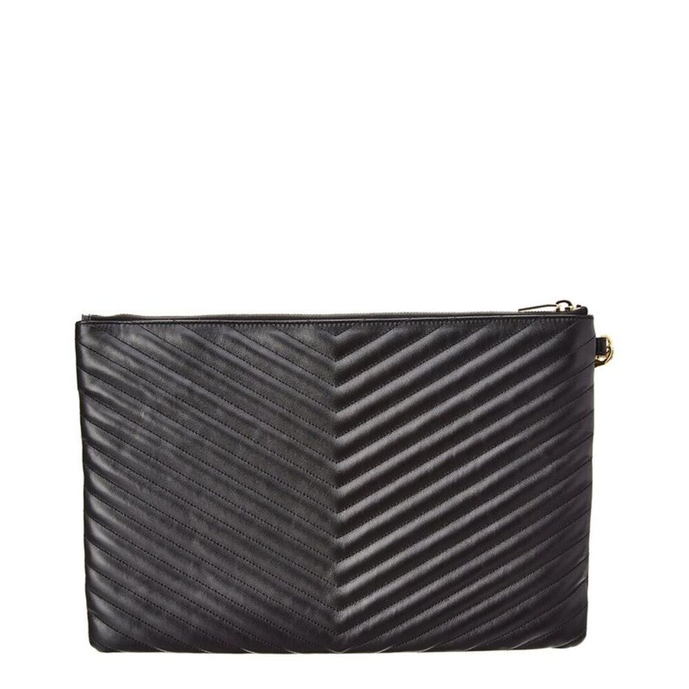 Saint Laurent Monogram Matelasse Leather Document Holder, Black - Picture 2 of 4